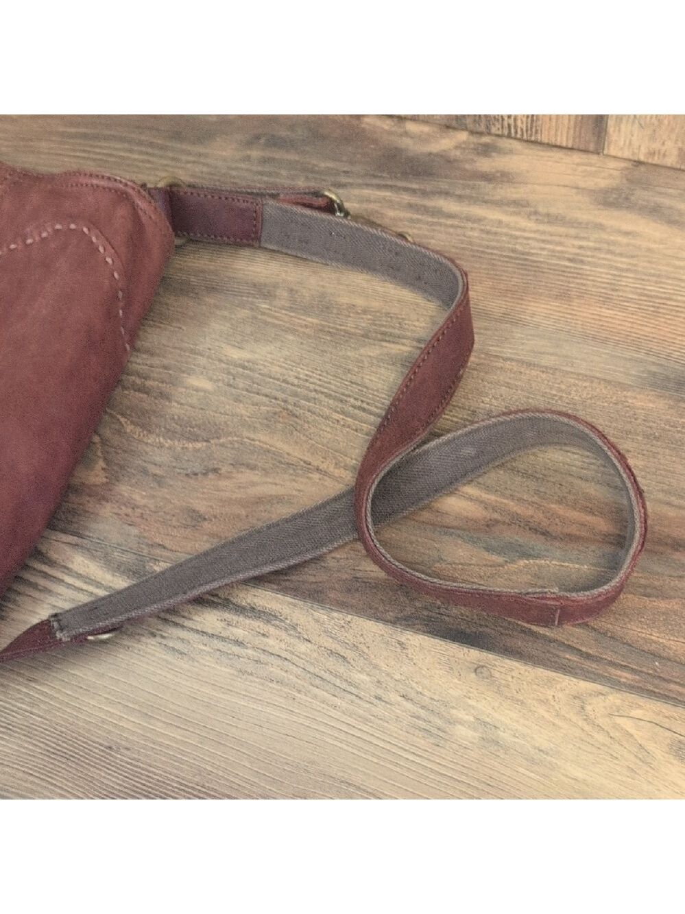 Lucky Brand Vintage Inspired Hobo Crossbody Red Leather Bag C196 - Picture 13 of 13